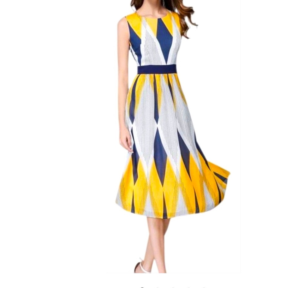 🦋🌼 NWT Metisu Multicolor Geometric Printed Midi